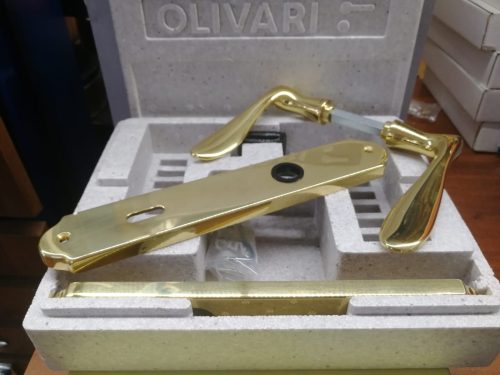 MANIGLIA PER PORTA ORVIETO SULLA PLACCA OLIVARI ORO LUCIDO  CODICE: M170M90 8 LU 