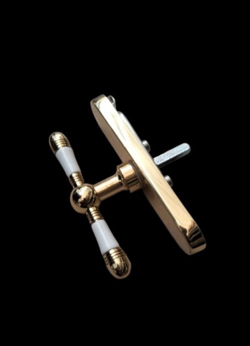 Maniglia cremonese per finestre e porte-finestra FUSITAL H320F oro (Porcellana Bianca) - Image 4