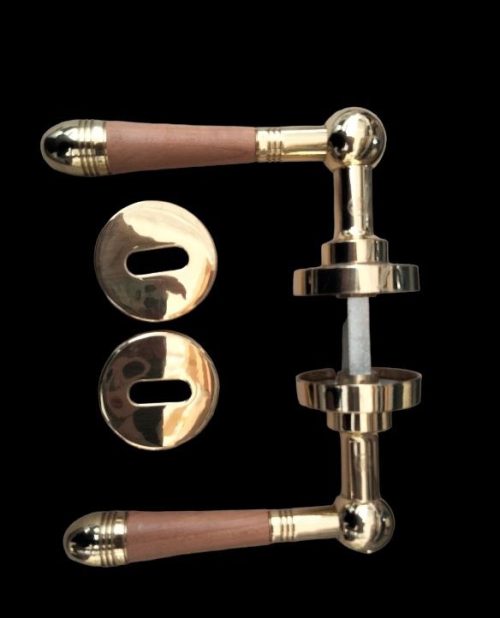 Maniglia Fusital H320 R8 Oro lucido + legno - Image 2